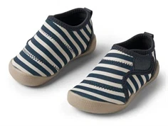 Wheat Shawn badesko/strandsko indigo med striber